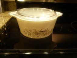 Vintage Pyrex Forest Fancies Mushroom Casserole Dishes with Lid 474-C