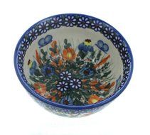 Polish Pottery Spring Butterfly Dessert Bowl N2