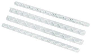 Beauty Clubs 4pcs Frill Edge Lace Riboon Fondant Icing Sugarcraft Cake Decorating Mold Cutter