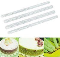Beauty Clubs 4pcs Frill Edge Lace Riboon Fondant Icing Sugarcraft Cake Decorating Mold Cutter N6