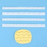 Beauty Clubs 4pcs Frill Edge Lace Riboon Fondant Icing Sugarcraft Cake Decorating Mold Cutter N8