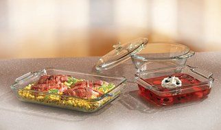 Anchor Hocking Oven Basics 4-Piece Oven Set, Crystal Clear