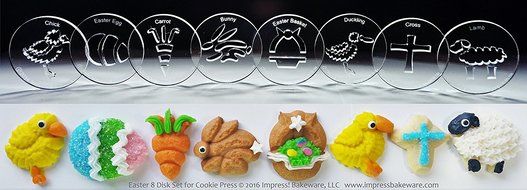 Easter 8 Disk Set for Cookie Presses (SIZE M disks for presses that came with METAL disks)
