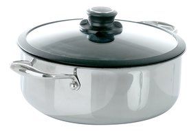 Frieling USA Black Cube Hybrid Stainless/Nonstick Cookware Casserole w/ Lid, 9 1/2-Inch Diameter, 4.0 Quart