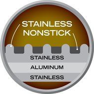 Frieling USA Black Cube Hybrid Stainless/Nonstick Cookware Casserole w/ Lid, 9 1/2-Inch Diameter, 4.0 Quart N5