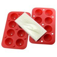 New Round Ball Cake Pop Lollipop Truffle Silicone Baking Mold Pan Tray w/ Sticks