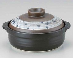 Urushizome for 3-4 persons 10.3inch Donabe Japanese Hot pot Black Ceramic Made in Japan