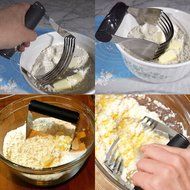 PNBB stainless steel Dough Blender With Silicone Bowl Scraper Set of 2 Random Color N8