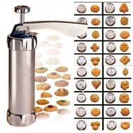 Cookie Press Kit Aluminum Includes 20 Discs &amp; 4 Icing Tips