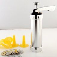 Cookie Press Kit Aluminum Includes 20 Discs &amp; 4 Icing Tips N4