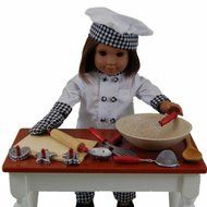 18' Doll Clothes for American Girl Doll, Complete Chef Outfit with 11pc Kitchen Tool and Baking Set by The Queen's...