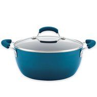 Rachael Ray&trade; Porcelain Nonstick 5.5 qt. Covered Casserole in Marine Blue | Durable Porcelain Enamel Exterior |...