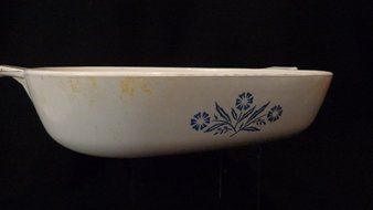 Cornflower Skillet Corning Cornflower Shallow Skillet Baking Dish P-10-B NO LID N3