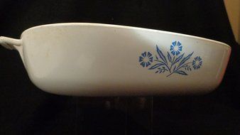Cornflower Skillet Corning Cornflower Shallow Skillet Baking Dish P-10-B NO LID N4