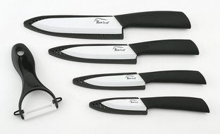 Ceramic Knife Set -5PCS Set, Heim Concept 4 Cutlery Kitchen Knives with Sheaths and Ceramic Peeler, with Gift... N2