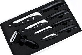 Ceramic Knife Set -5PCS Set, Heim Concept 4 Cutlery Kitchen Knives with Sheaths and Ceramic Peeler, with Gift... N5
