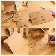Bargain World 100pcs Brown Vintage DIY Bookmark Cardboard Tags Message Card Wedding Party Gift Tags
