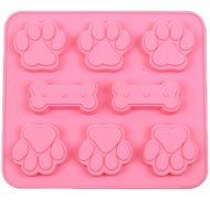 JLHua 2 Pack Food Grade Large Mats Trays, Puppy Pets Dog Paws &amp; Bones Silicone Baking Molds, Bake Dog Treats For...