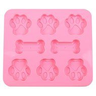JLHua 2 Pack Food Grade Large Mats Trays, Puppy Pets Dog Paws &amp; Bones Silicone Baking Molds, Bake Dog Treats For... N5