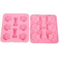 JLHua 2 Pack Food Grade Large Mats Trays, Puppy Pets Dog Paws &amp; Bones Silicone Baking Molds, Bake Dog Treats For... N7