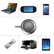Alloet New Rechargeable X2 Upright Type 3.5mm General MINI Mobile Phone Small Speakers (Black) N8