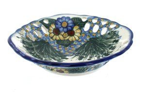 Polish Pottery Wild Flowers Small Fruit Dish