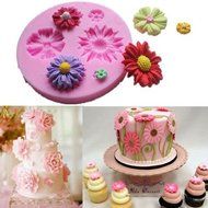 Silicone 3D Flower Fondant Cake Chocolate Sugarcraft Mold Decorating Tools DIY