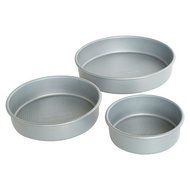 Threshold 3pc Round Cake Pan Set 8-10-12&quot;