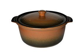 LUCKY FIVE 2-Piece Vintage Casserole Cooking Pot Heat Resistant Ceramic Stew Round Kitchen Cookware with Lid Oven...