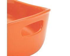 Rachael Ray 50607 Stoneware Bubble and Brown Oval Baker, 2-1/4 quart, Orange N3