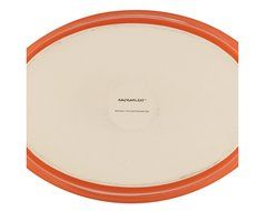 Rachael Ray 50607 Stoneware Bubble and Brown Oval Baker, 2-1/4 quart, Orange N5