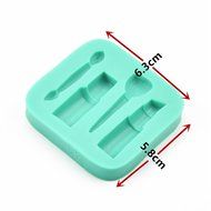 TANGCHU Fondant and Gum Paste Soft Silicone Cake Mold Cosmetic Make up Mix 2.5*2.32*0.43inch Green N3