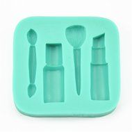 TANGCHU Fondant and Gum Paste Soft Silicone Cake Mold Cosmetic Make up Mix 2.5*2.32*0.43inch Green N4