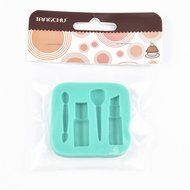 TANGCHU Fondant and Gum Paste Soft Silicone Cake Mold Cosmetic Make up Mix 2.5*2.32*0.43inch Green N6