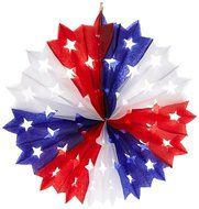Beistle 55482 Patriotic Star Fan, 22-Inch