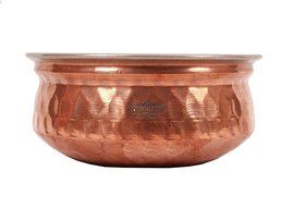 Indian Craft Villa Handmade Traditional Steel Copper Bottom Serving Handi Restaurant Ware Hotel Ware Home 2.5"... N2