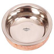 Indian Craft Villa Handmade Traditional Steel Copper Bottom Serving Handi Restaurant Ware Hotel Ware Home 2.5"... N5