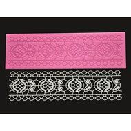 FOUR-C Silicone Baking Mat Embossed Lace Pad Cake Decorating Mold for Sugarcraft Color Pink