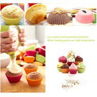Premium Reusable Mini Silicone Baking Cups Cupcake Liners Muffin Cake Molds Sets 12 pack N2