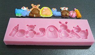 HSE Rabbit bear feeding bottle Silicone Mold Animal 3D silicone Molds Cakes chocolate for soap fondant N2