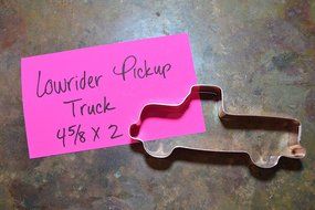 Slammed Lowrider Pickup Truck Copper Cookie Cutter N2