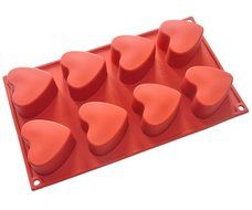 FOUR-C Kitchen Tools Silicone Cake Pans Heart Baking Molds Color Purplish Red N2