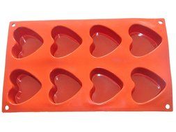 FOUR-C Kitchen Tools Silicone Cake Pans Heart Baking Molds Color Purplish Red N3