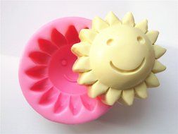 Wocuz W0028 Round Smiling Sun Shape Silicone Carving Soap Mold Fondant Craft Cake Tools