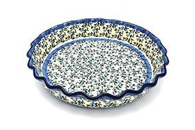 Polish Pottery Baker - Pie Dish - Fluted - Terrace Vines