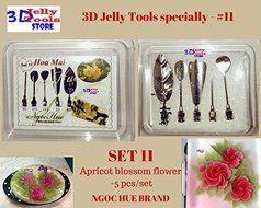 3D Jelly Cake Tools specially -Type 11 - Apricot blossom flower - 5 pcs/set