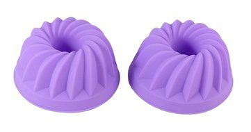 Bakerpan Silicone Fancy Dessert Mold, Jello and Mini Cakes, 3 Inch Mini Bundt, 2 Molds, Includes Bonus Pack (Total... N2