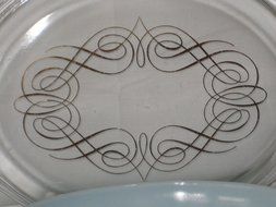 Vintage Pyrex Oval Cinderella Blue 1 1/2 Quart Casserole Baking Dish w/ Gold Scroll Lid USA N2