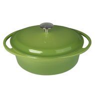 Artland La Maison Cast Iron Oval Casserole Dish, 5-Quart, Green