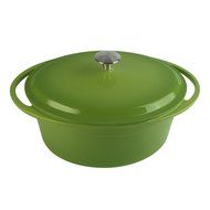 Artland La Maison Cast Iron Oval Casserole Dish, 5-Quart, Green N17